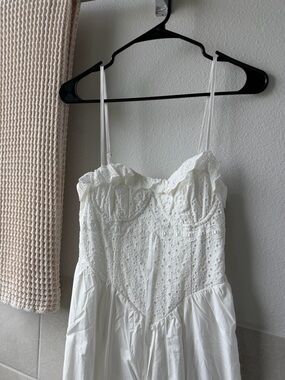 Revolve More to Come White Eyelet Maxi Dress with Spaghetti Straps